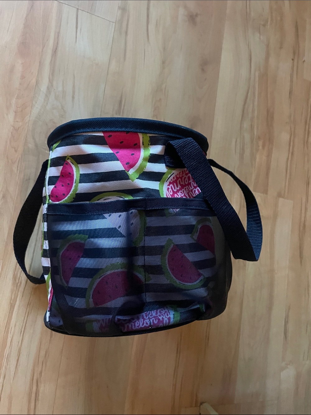Black Striped Watermelon Print Crossbody Bag